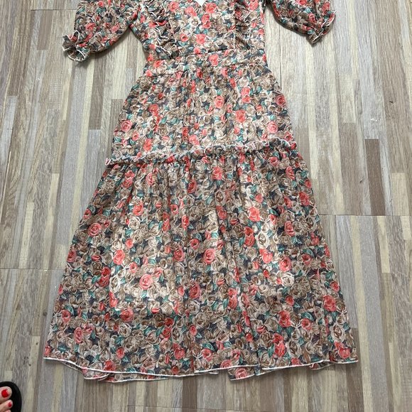 Who What Wear Floral Midi Dress - Picture 2 of 3